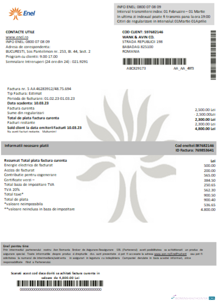 Download Enel electricity proof of address utility business bill SCR Photoshop template